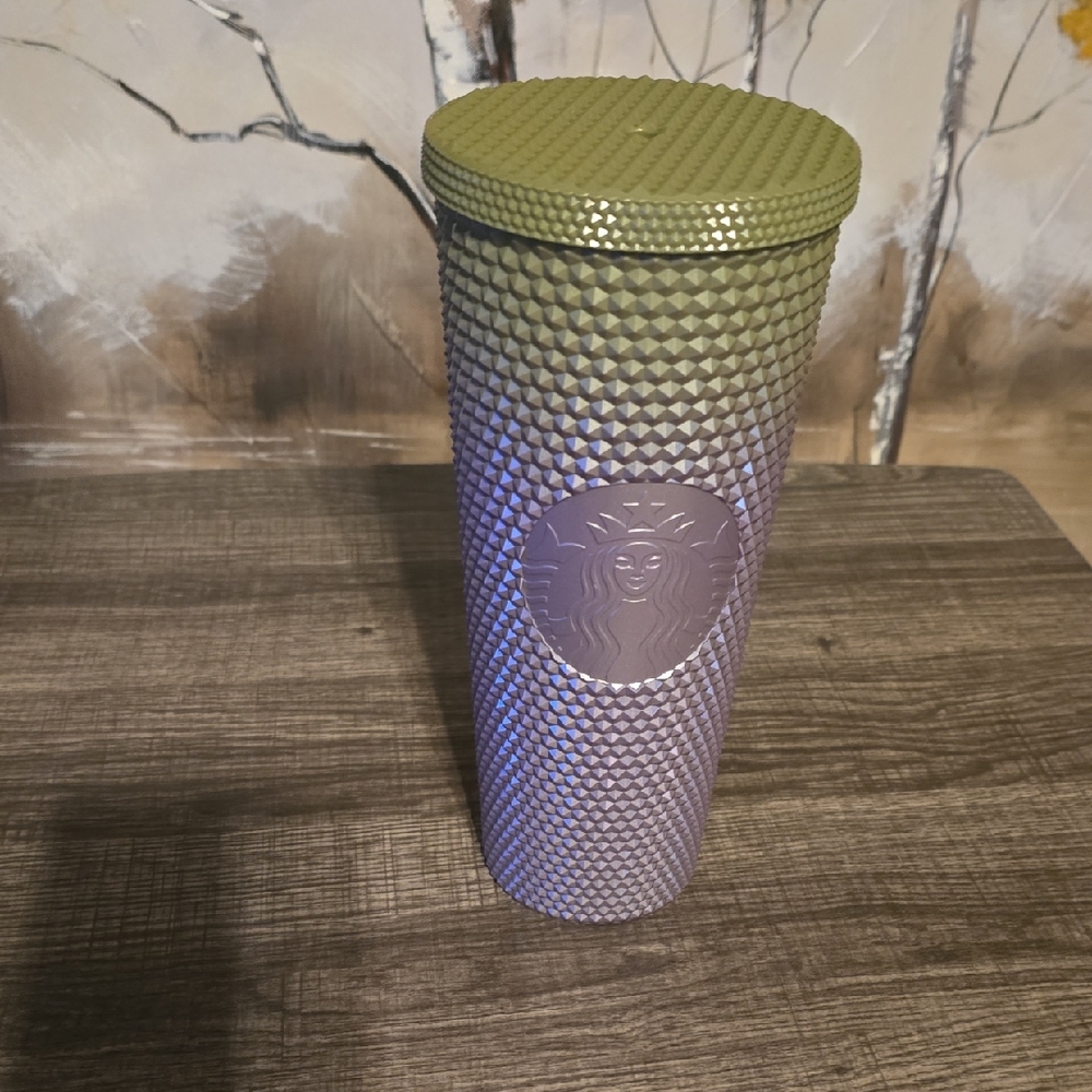 Starbucks Green and Purple Textured Tumbler